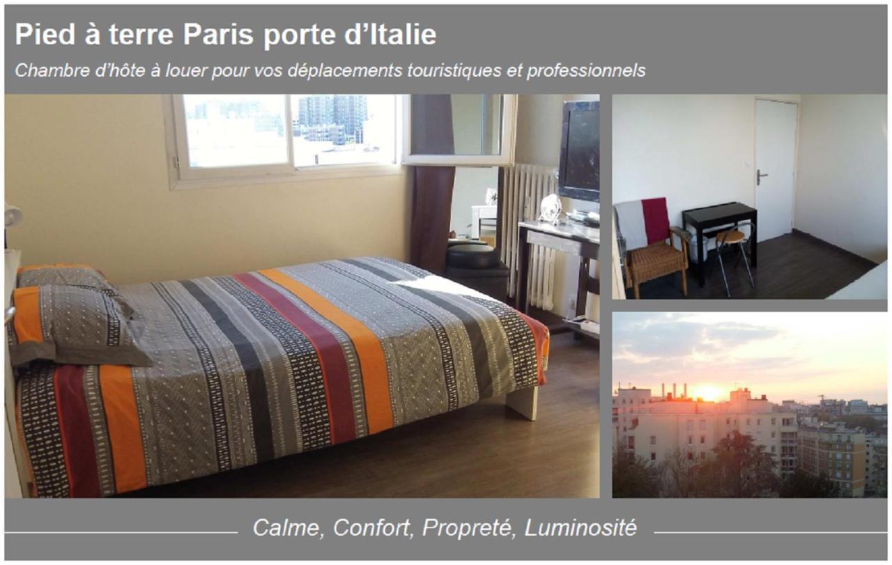 Paris Porte d'Italie - Chambre à louer avec parking et vue sur Paris Le Kremlin-Bicêtre Esterno foto